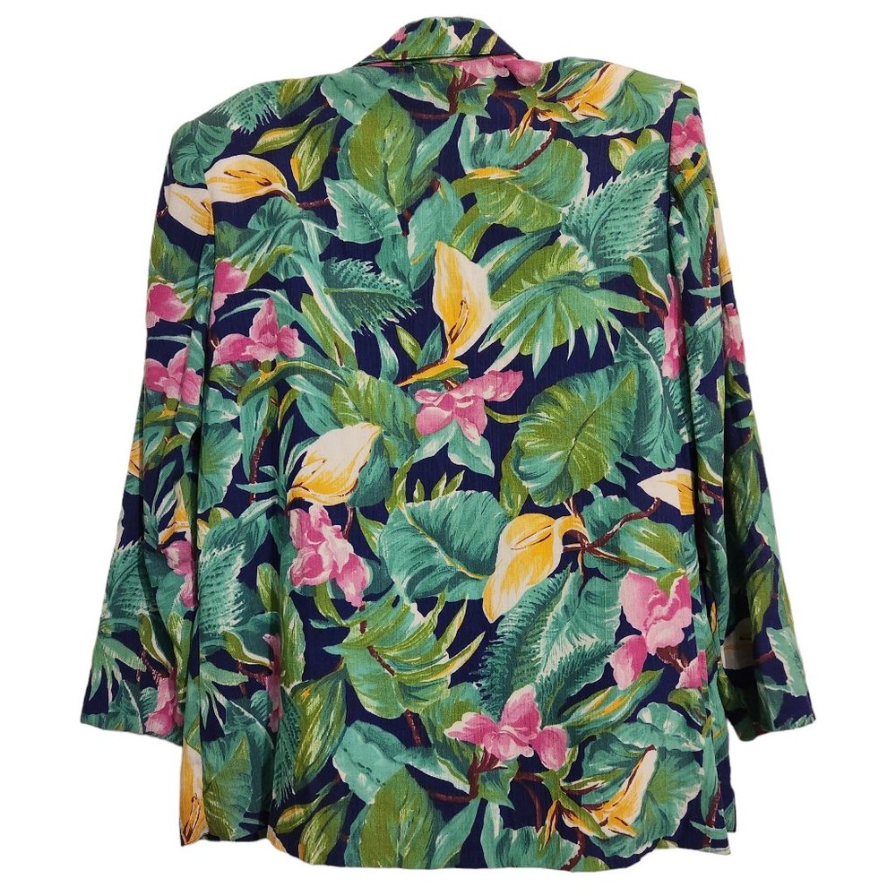 Beautiful Lucia Petites Floral Singe Button Jacket Size 6 - Picture 5 of 6